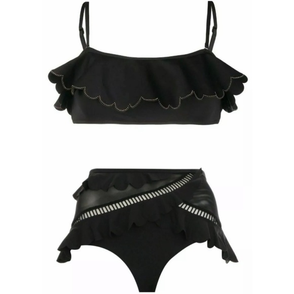 Zimmermann ruffle trim top and bottom swimsuit sz Au 1 - Picture 1 of 15